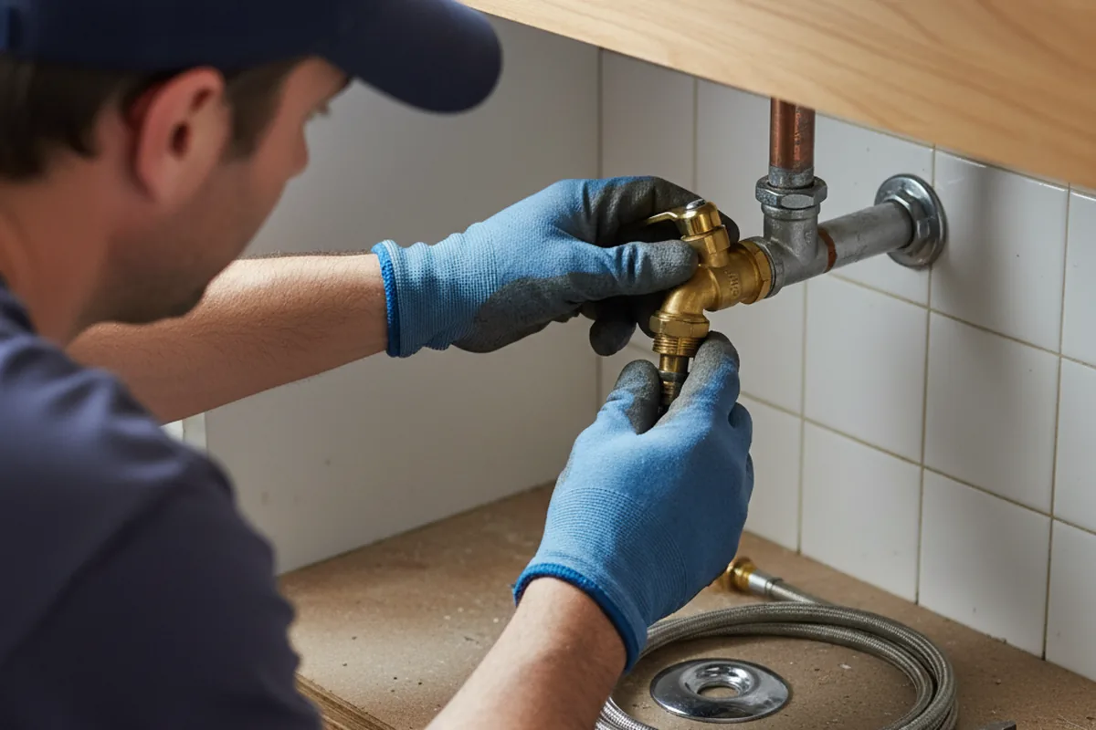 Shutoff valve and fitting work during Faucet and Fixture Repair in Perrysville